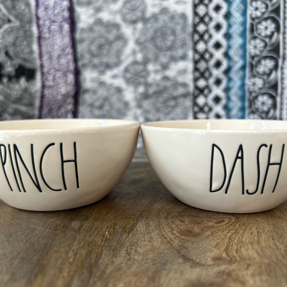 Rae Dunn Cream Ceramic Pinch and Dash Bowls